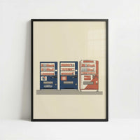 Always a Vending Machine Nearby - Art Print - Art print in black frame