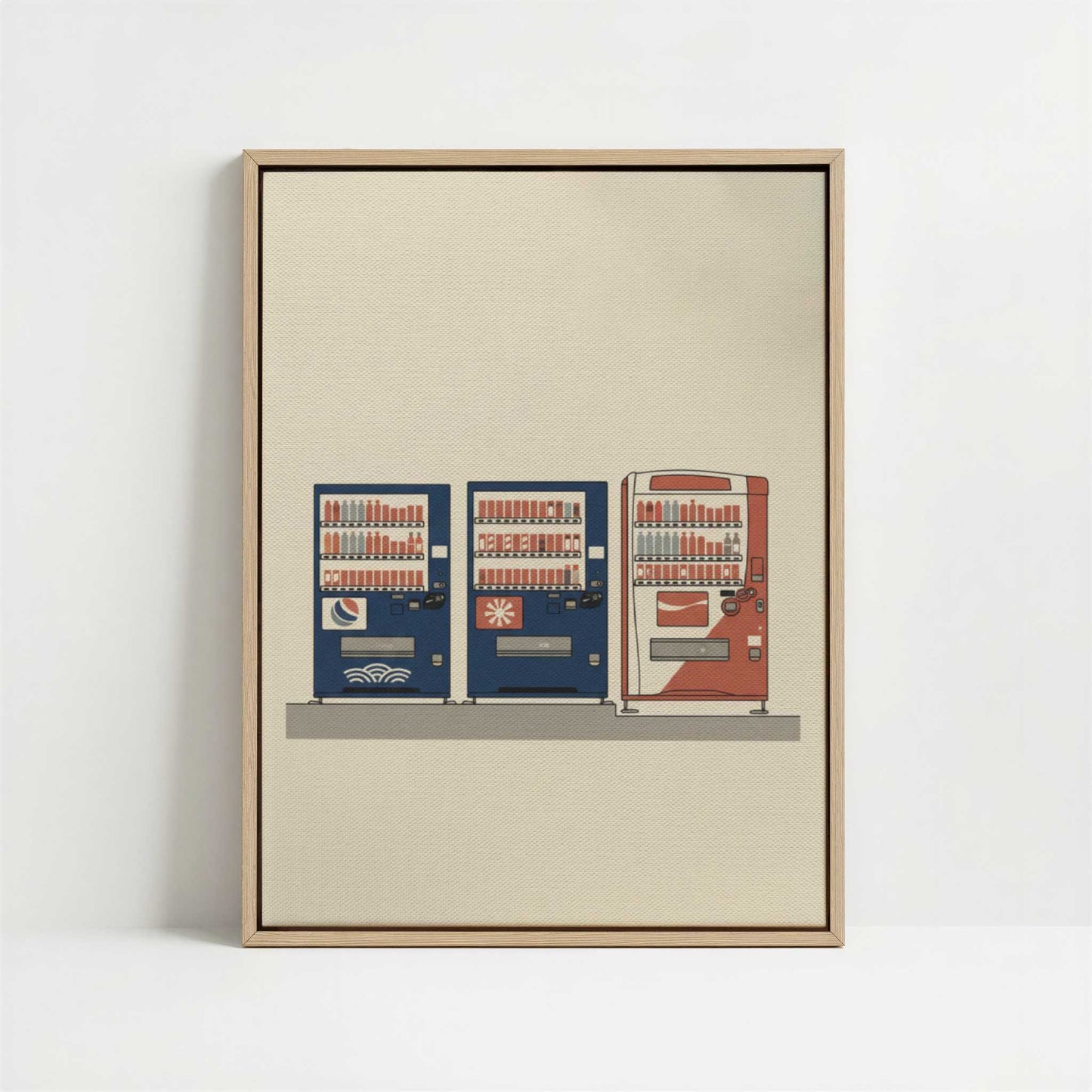 Framed Canvas - Framed canvas in oak color frame