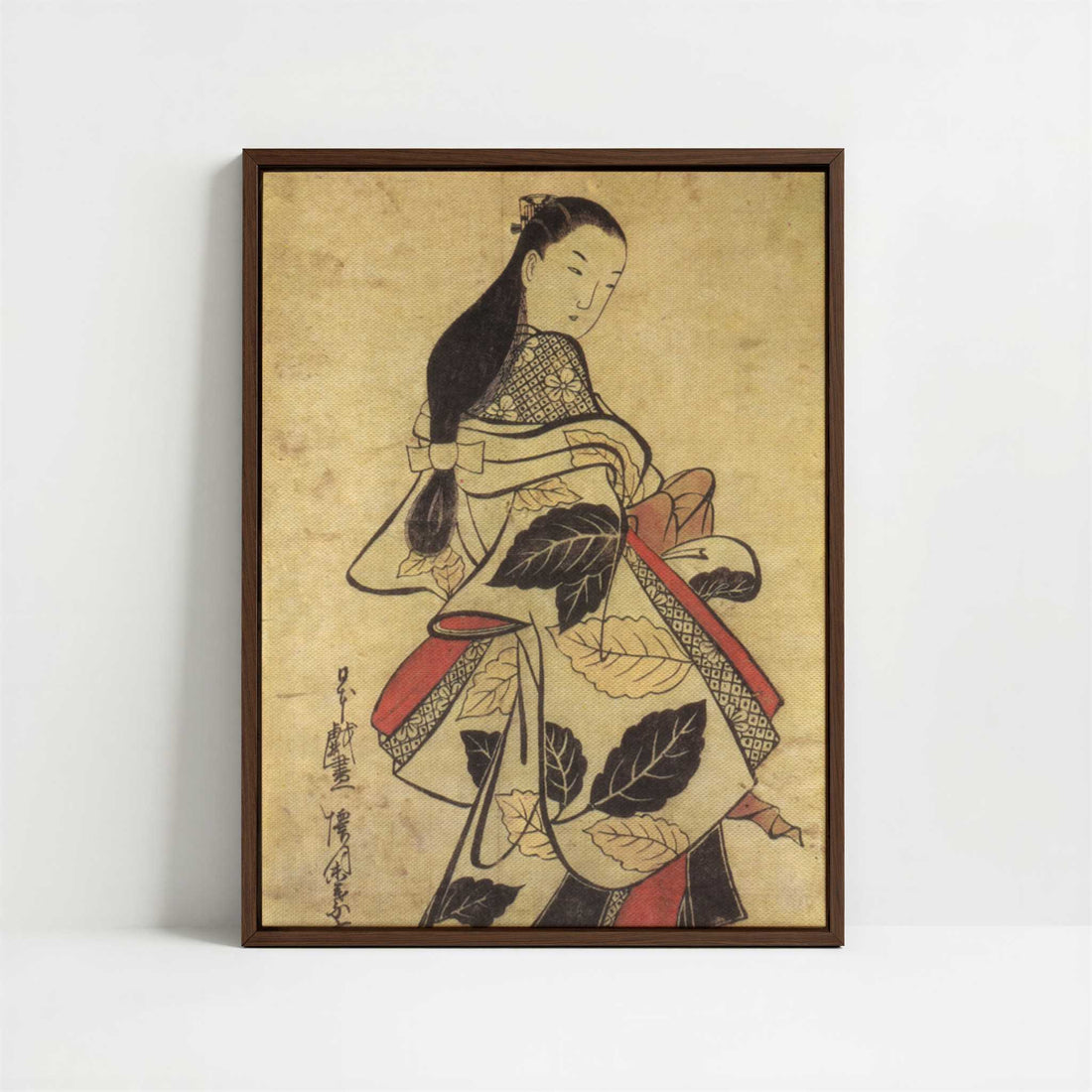 Framed Canvas - Framed canvas in dark wood color frame