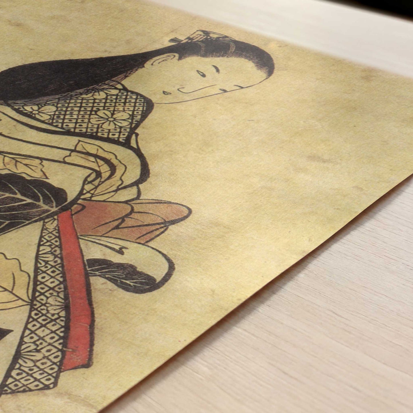 Standing Courtesan (1714-15) by Kaigetsudo Anchi – Art Print - Close-up detail of the art print