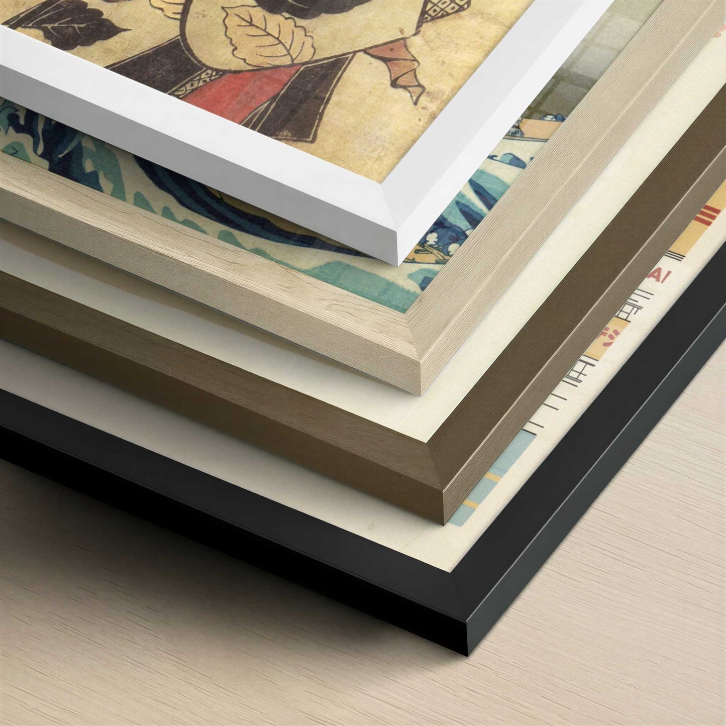 Standing Courtesan (1714-15) by Kaigetsudo Anchi – Art Print - Close-up detail of the different frames