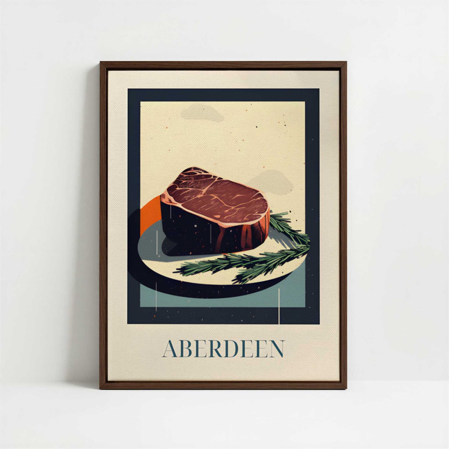 Framed Canvas - Framed canvas in dark wood color frame