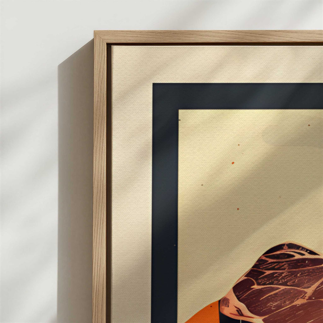 Framed Canvas - Close-up detail and texture of the framed canvas