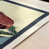 Angus steak from Aberdeen, Scotland - Art Print - Close-up detail of the art print