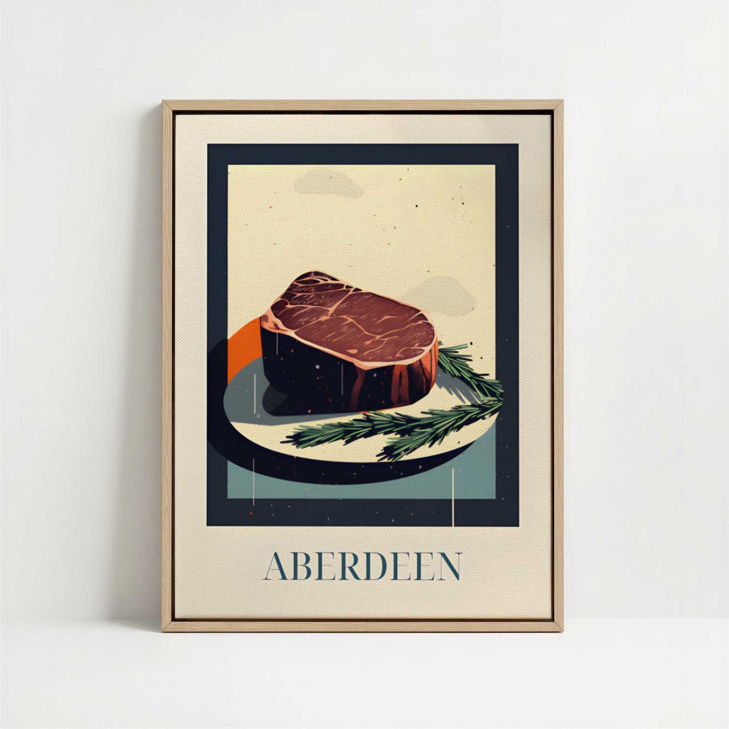 Framed Canvas - Framed canvas in oak color frame