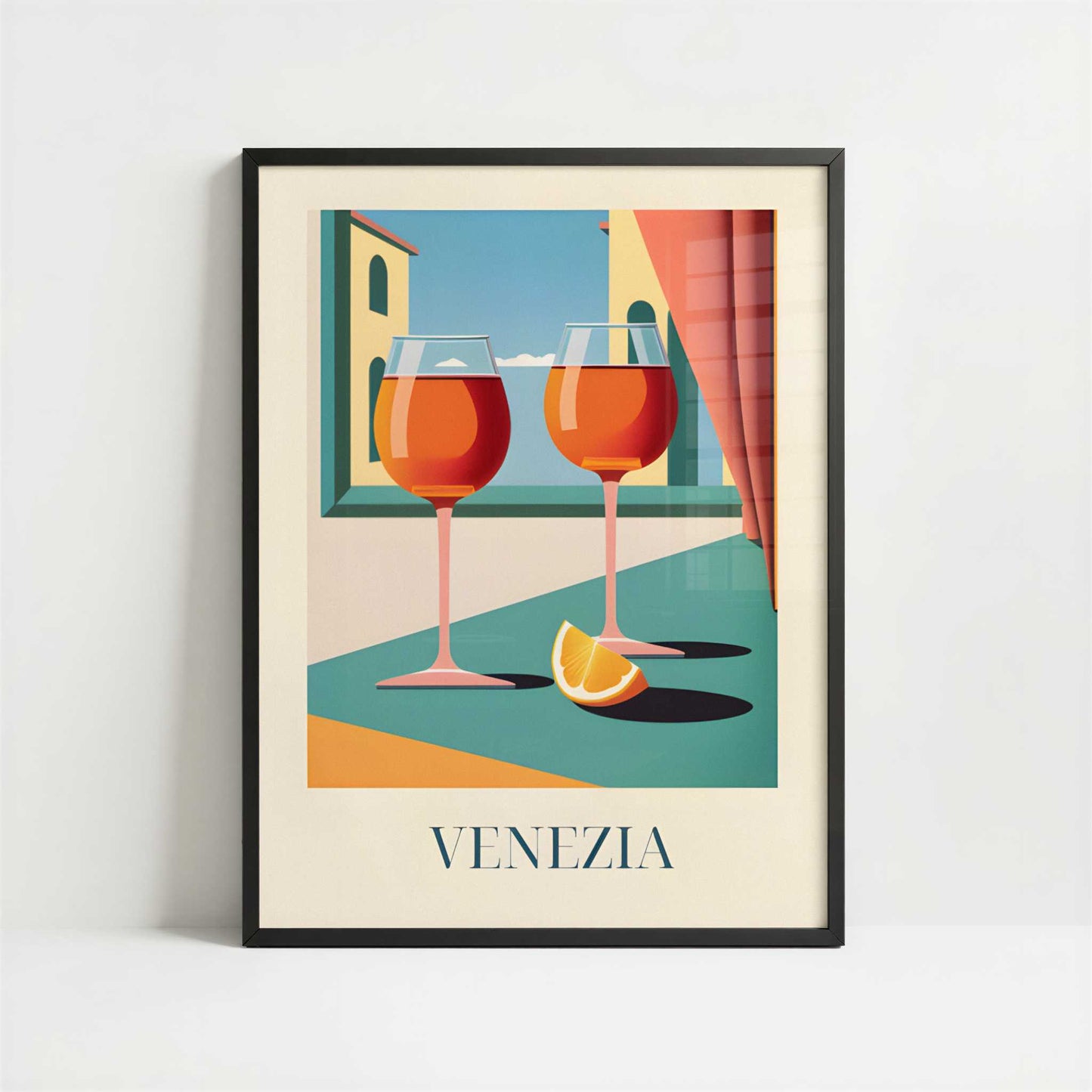 Aperol Spritz from Venice, Italy - Art Print - Art print in black frame