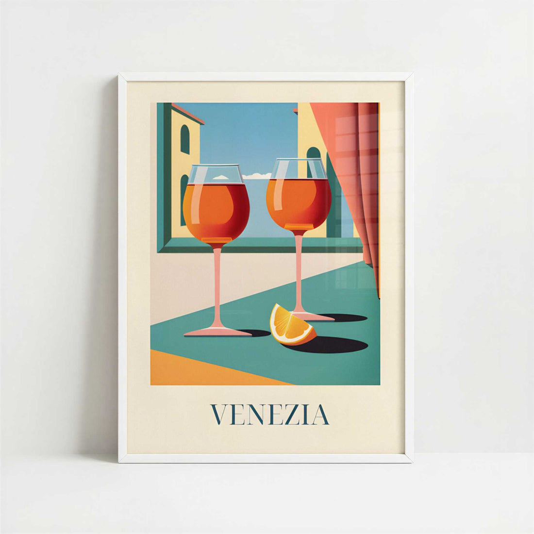 Aperol Spritz from Venice, Italy - Art Print - Art print in white frame