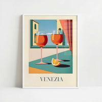 Aperol Spritz from Venice, Italy - Art Print - Art print in white frame