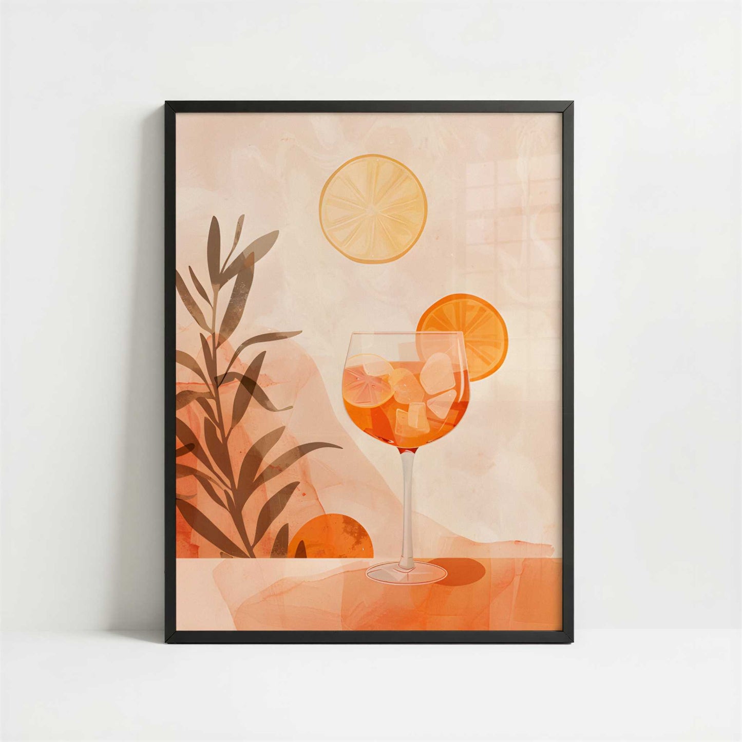 Aperol Spritz in Bohemian Style - Art Print - Art print in black frame