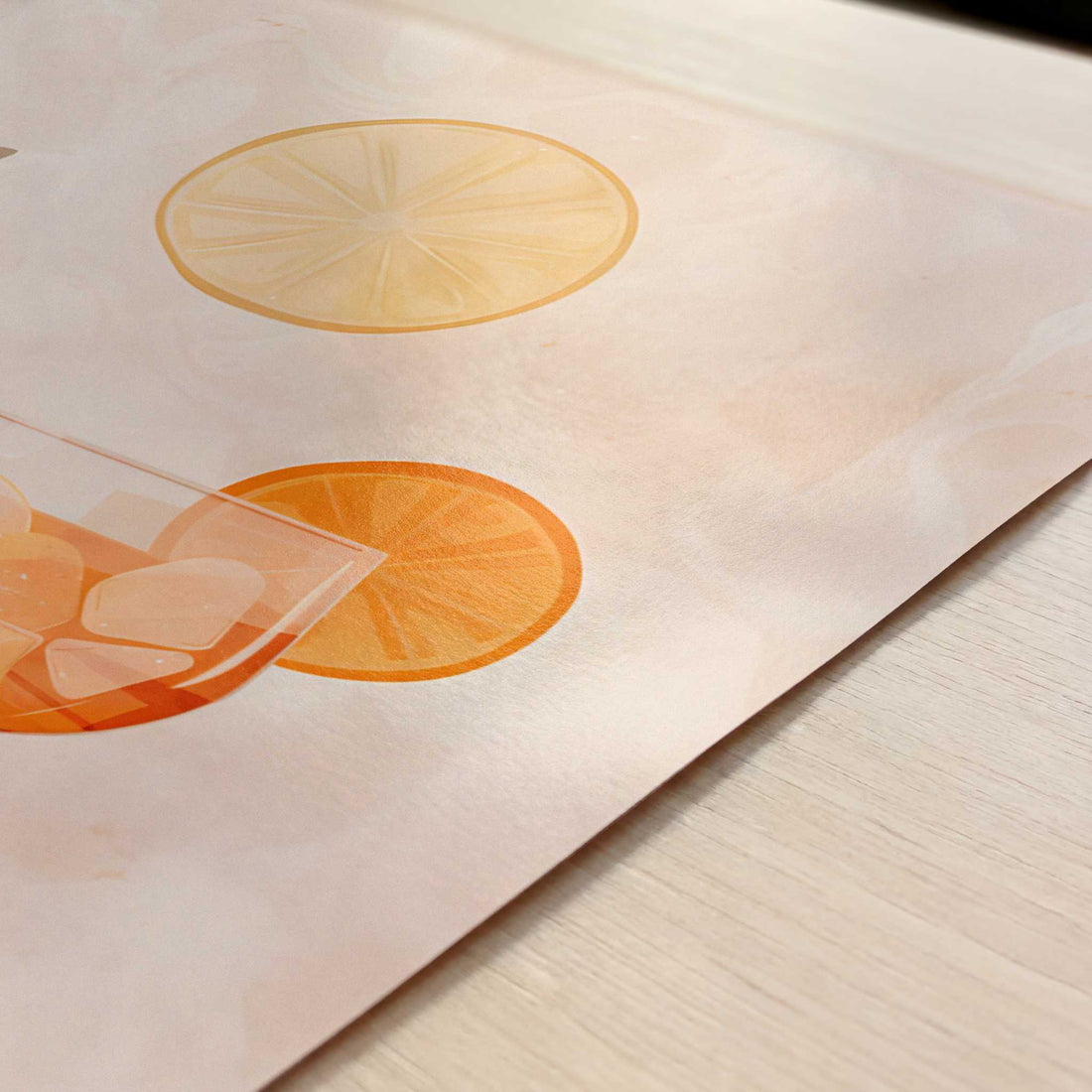 Aperol Spritz in Bohemian Style - Art Print - Close-up detail of the art print