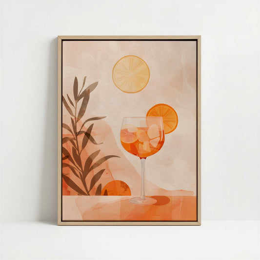 Framed Canvas - Framed canvas in oak color frame
