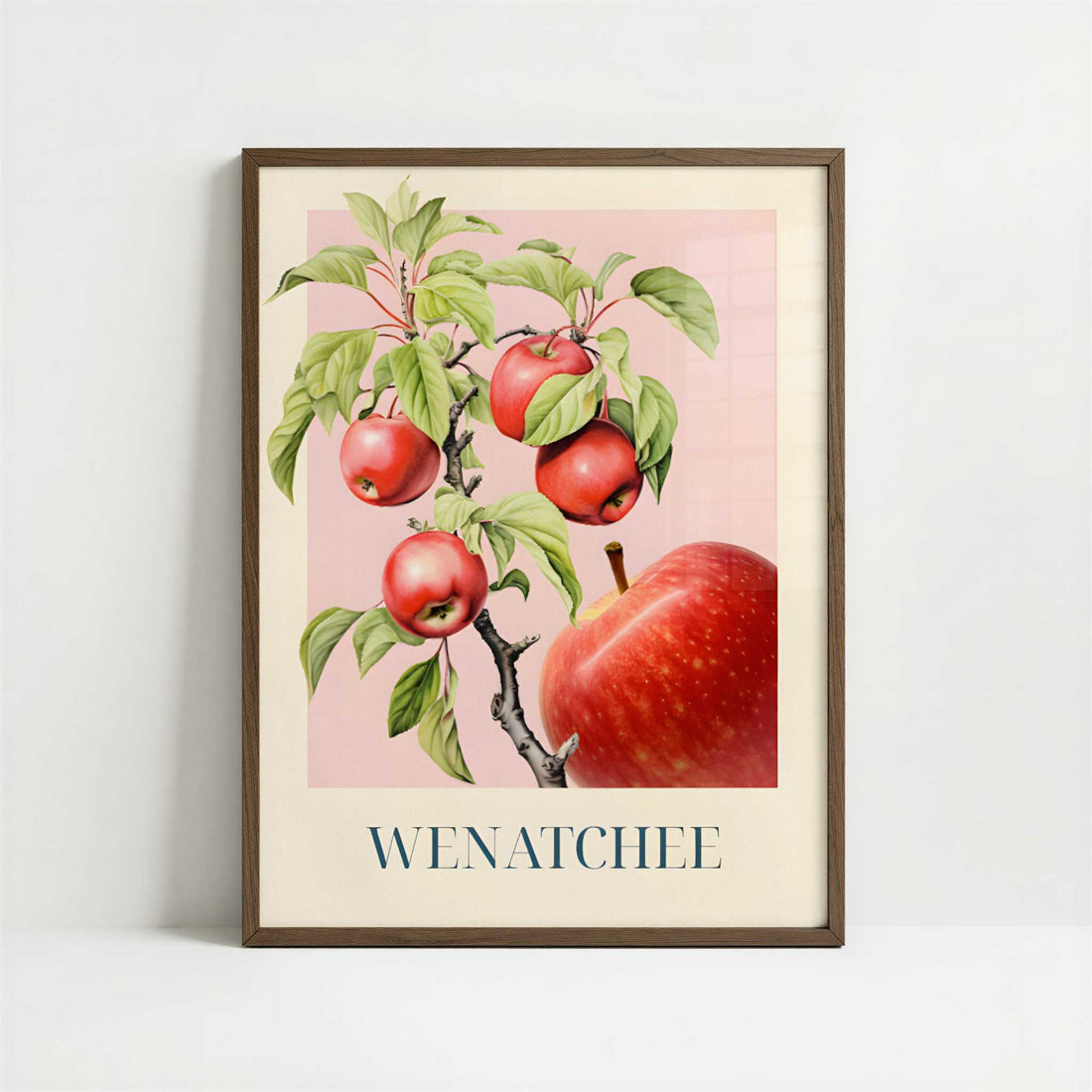 Apples from Wenatchee, United States - Art Print - Art print in dark wood frame