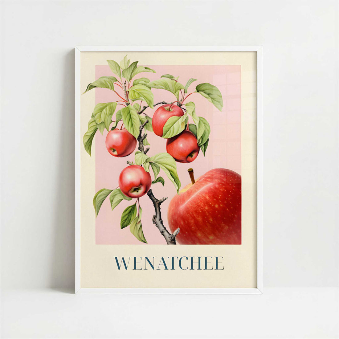 Apples from Wenatchee, United States - Art Print - Art print in white frame
