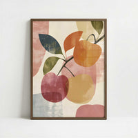 Apple Tree in Bohemian Style - Art Print - Art print in dark wood frame