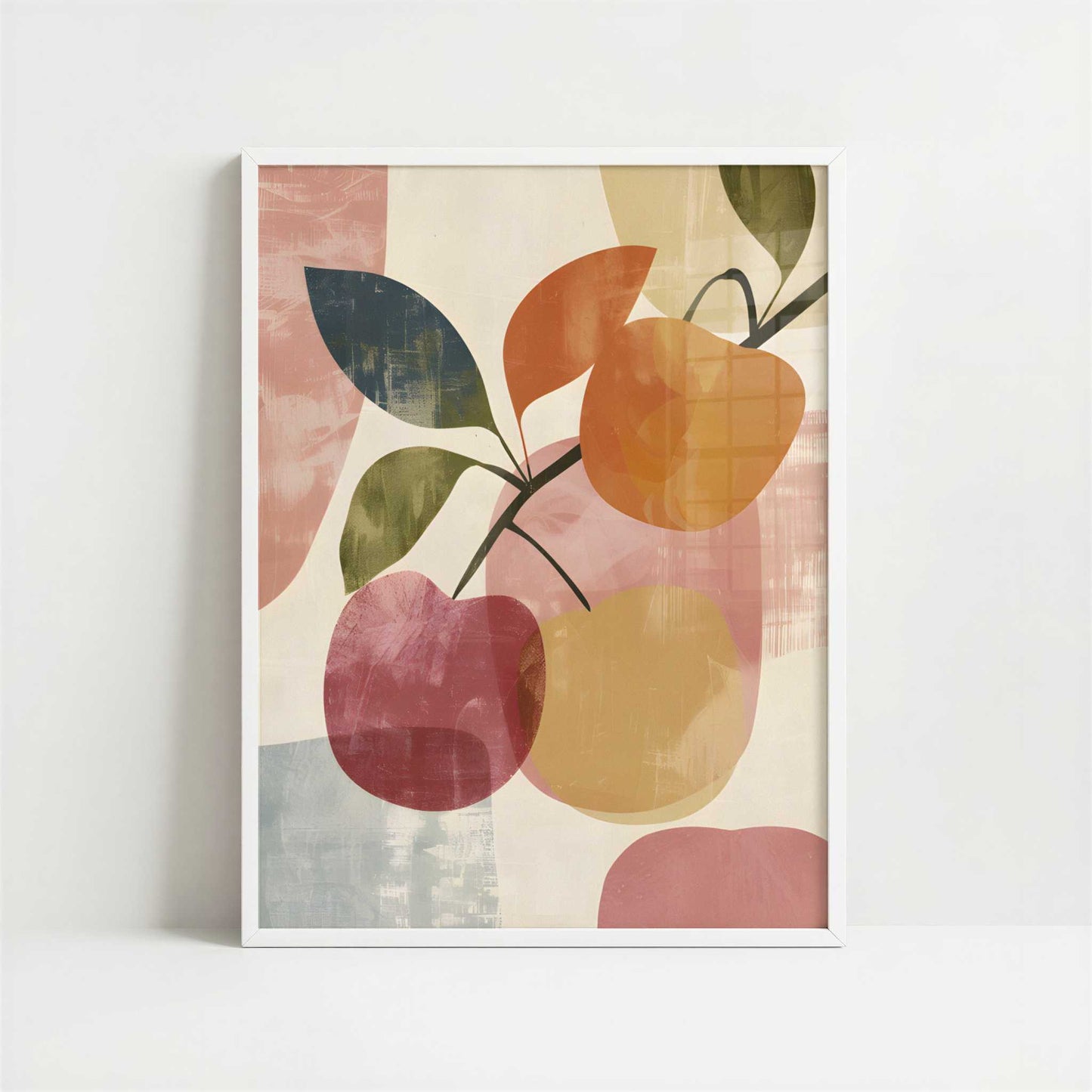 Apple Tree in Bohemian Style - Art Print - Art print in white frame