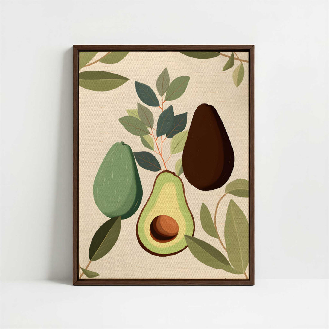 Framed Canvas - Framed canvas in dark wood color frame