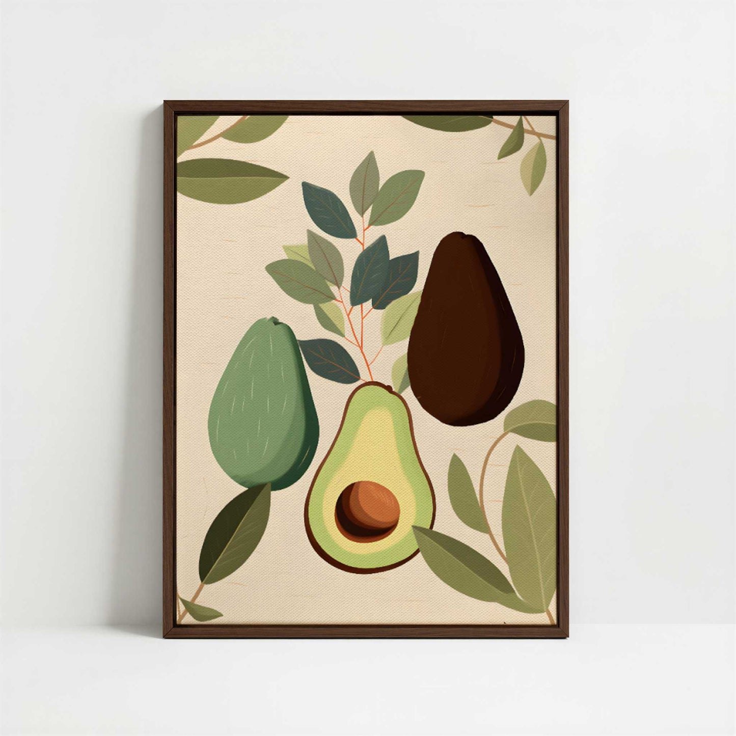 Framed Canvas - Framed canvas in dark wood color frame