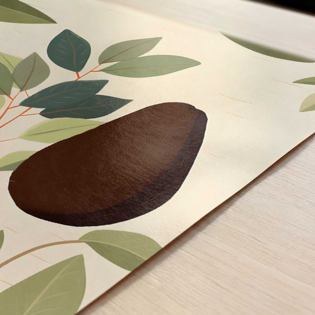 Avocado in Bohemian Style - Art Print - Close-up detail of the art print