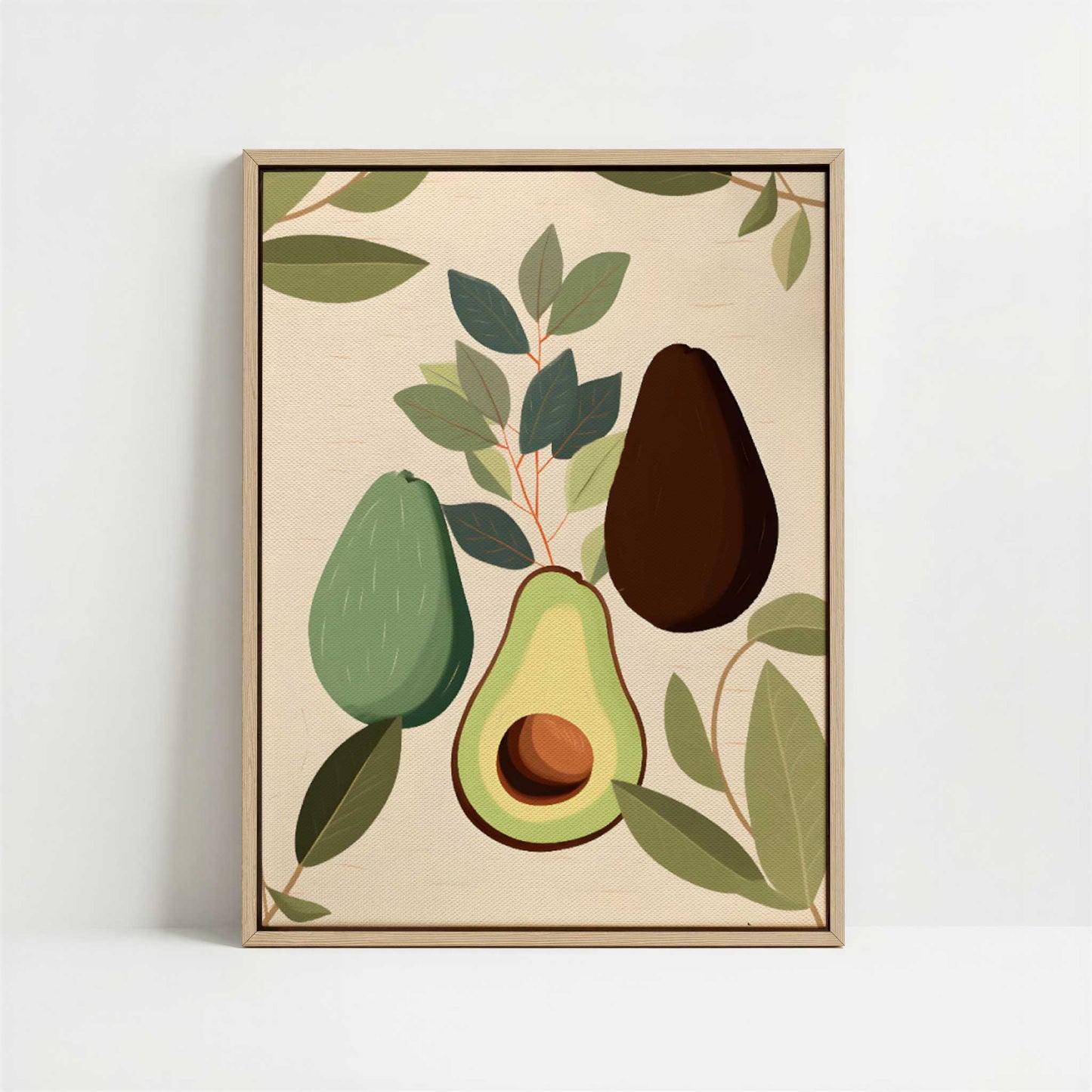 Framed Canvas - Framed canvas in oak color frame