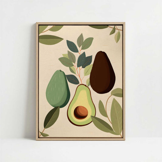 Framed Canvas - Framed canvas in oak color frame