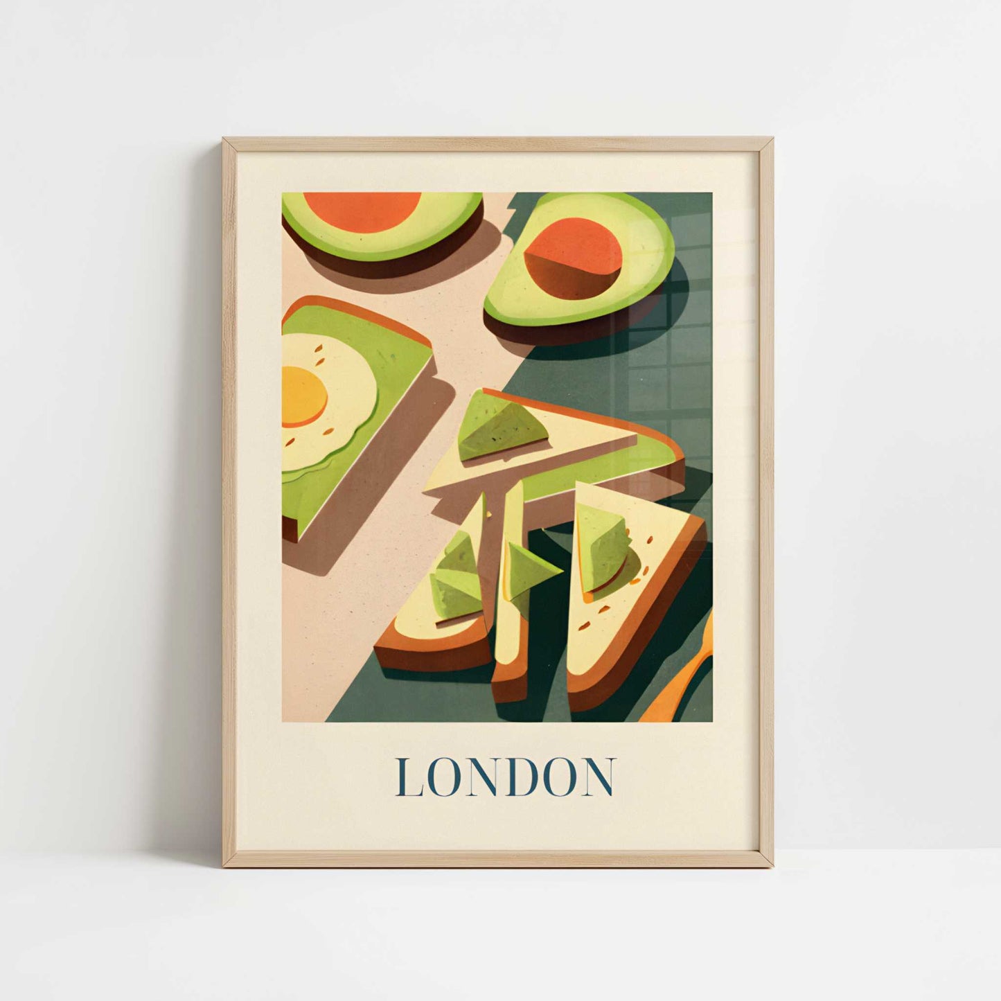 Avocado Toast from London, England - Art Print - Art print in oak frame