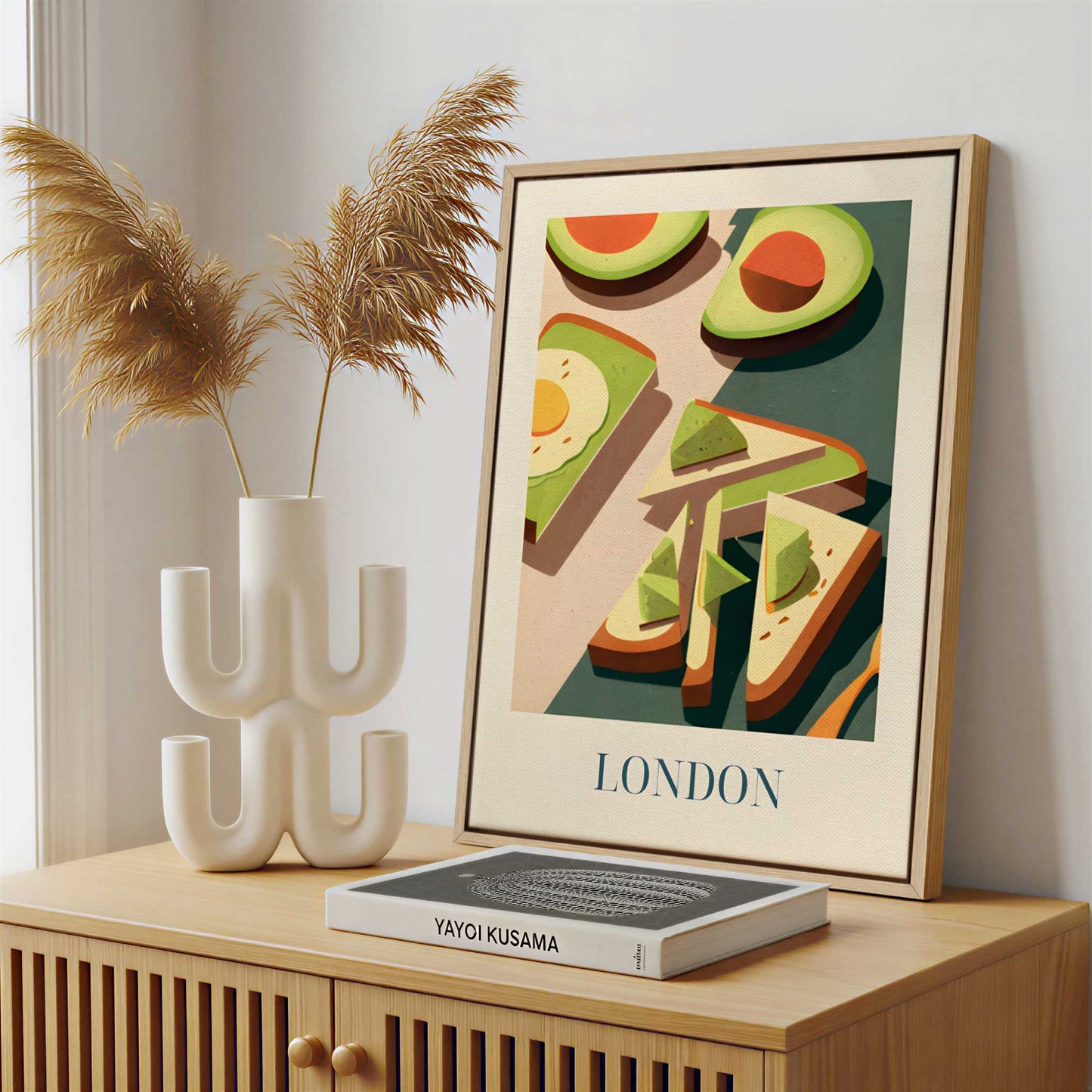 Framed Canvas - Framed canvas in a stylish interior setting