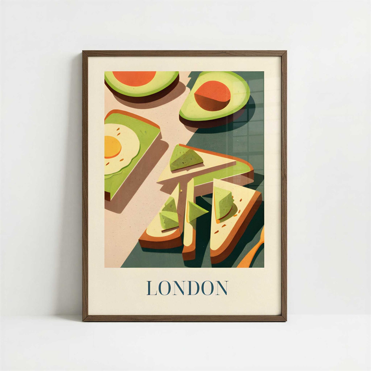 Avocado Toast from London, England - Art Print - Art print in dark wood frame