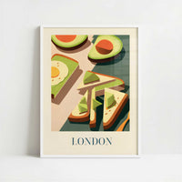Avocado Toast from London, England - Art Print - Art print in white frame