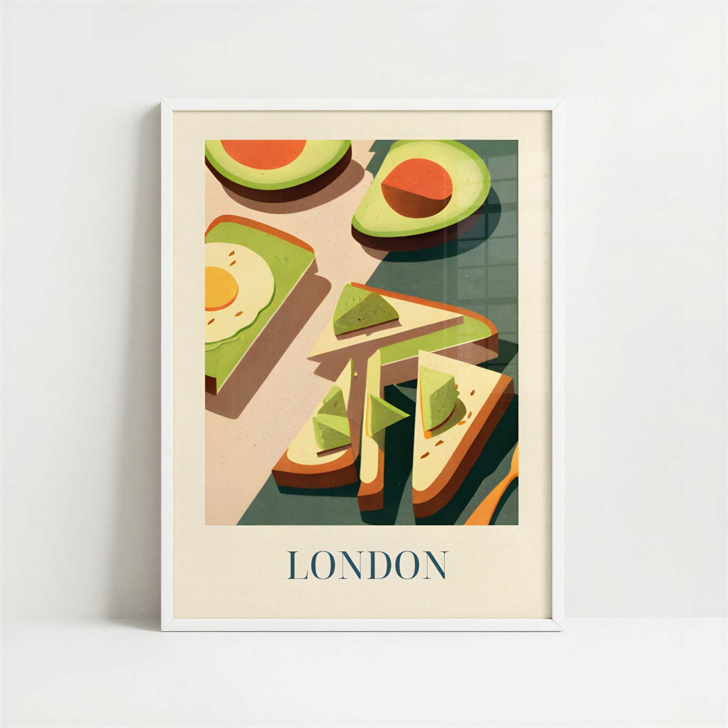 Avocado Toast from London, England - Art Print - Art print in white frame
