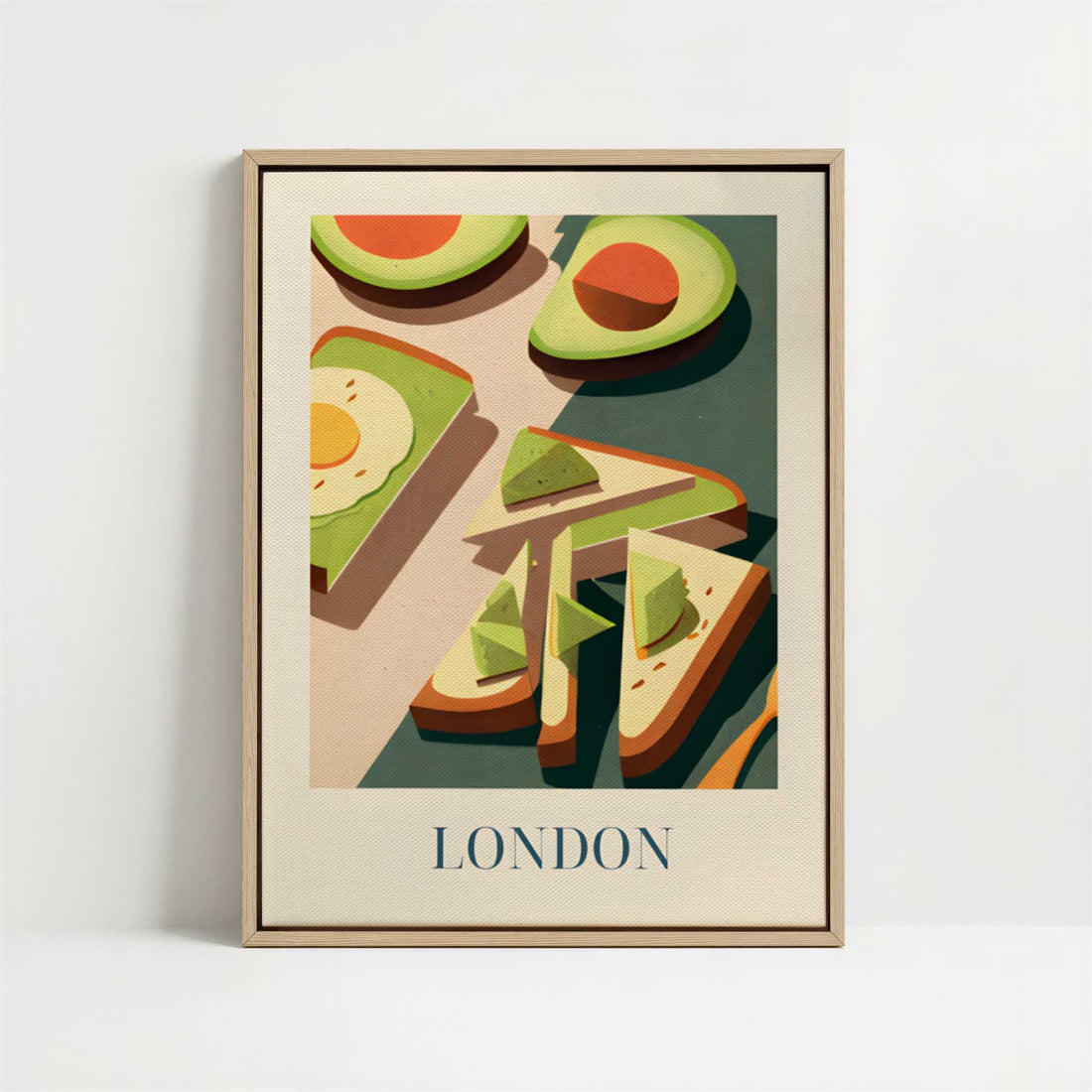 Framed Canvas - Framed canvas in oak color frame