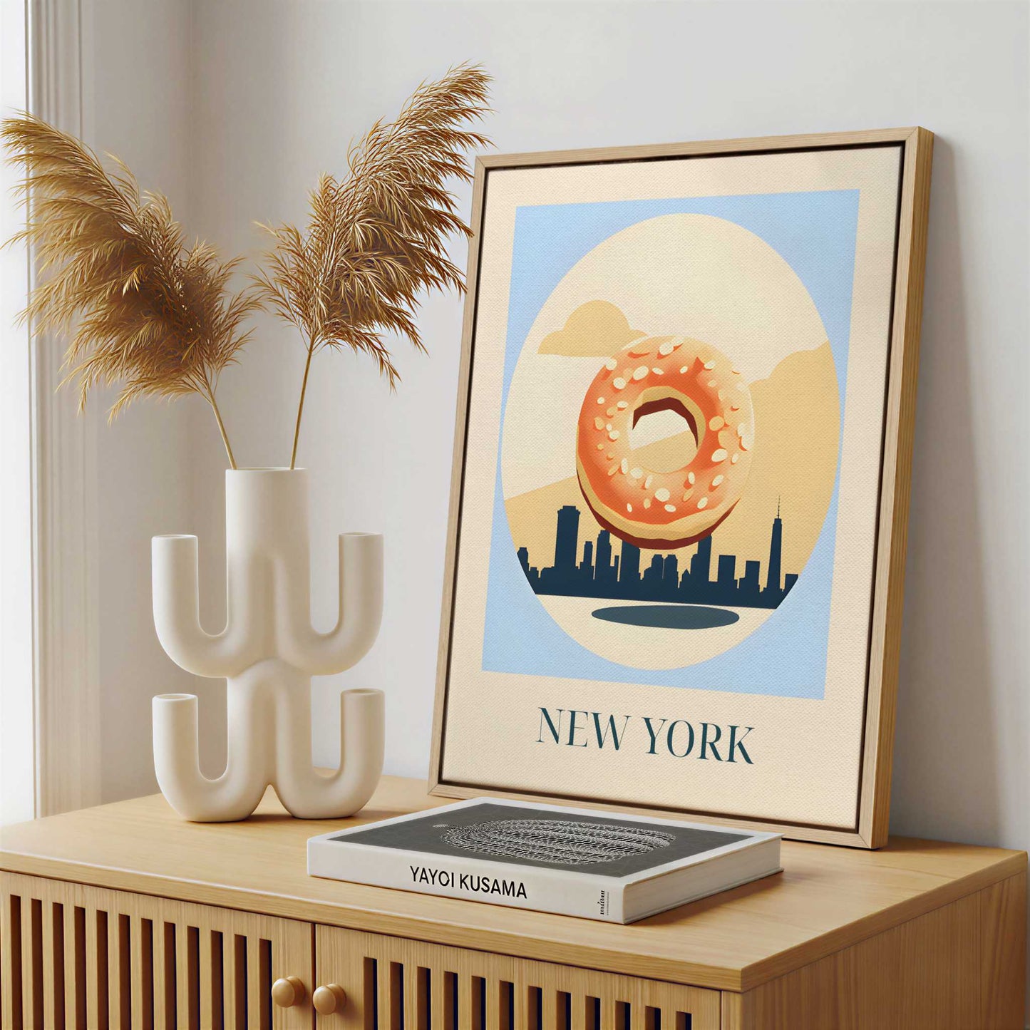 Framed Canvas - Framed canvas in a stylish interior setting