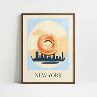 Bagels from New York, United States - Art Print - Art print in dark wood frame