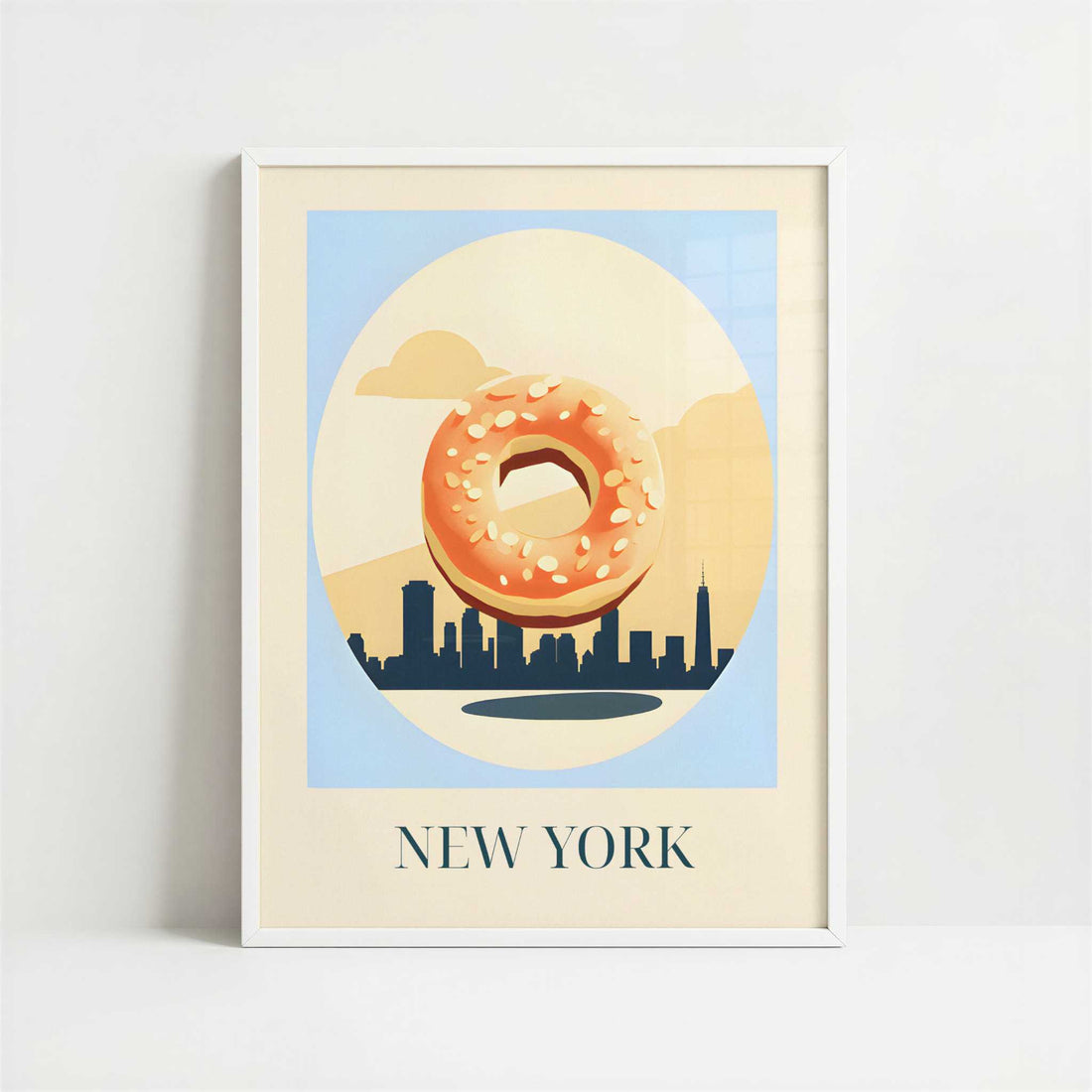 Bagels from New York, United States - Art Print - Art print in white frame