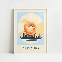 Bagels from New York, United States - Art Print - Art print in white frame