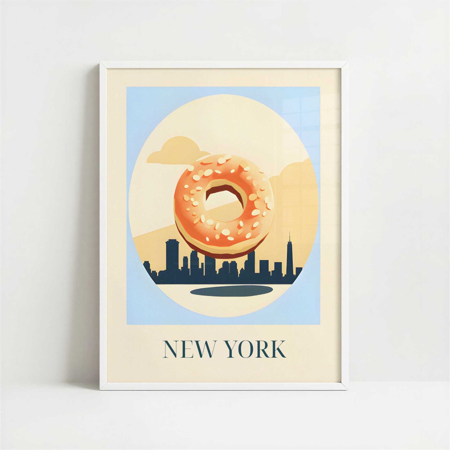 Bagels from New York, United States - Art Print - Art print in white frame