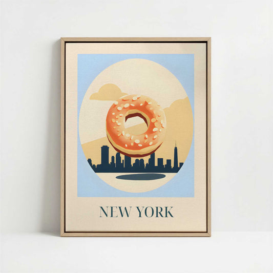 Framed Canvas - Framed canvas in oak color frame