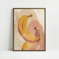 Banana in Bohemian Style - Art Print - Art print in dark wood frame
