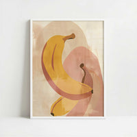 Banana in Bohemian Style - Art Print - Art print in white frame