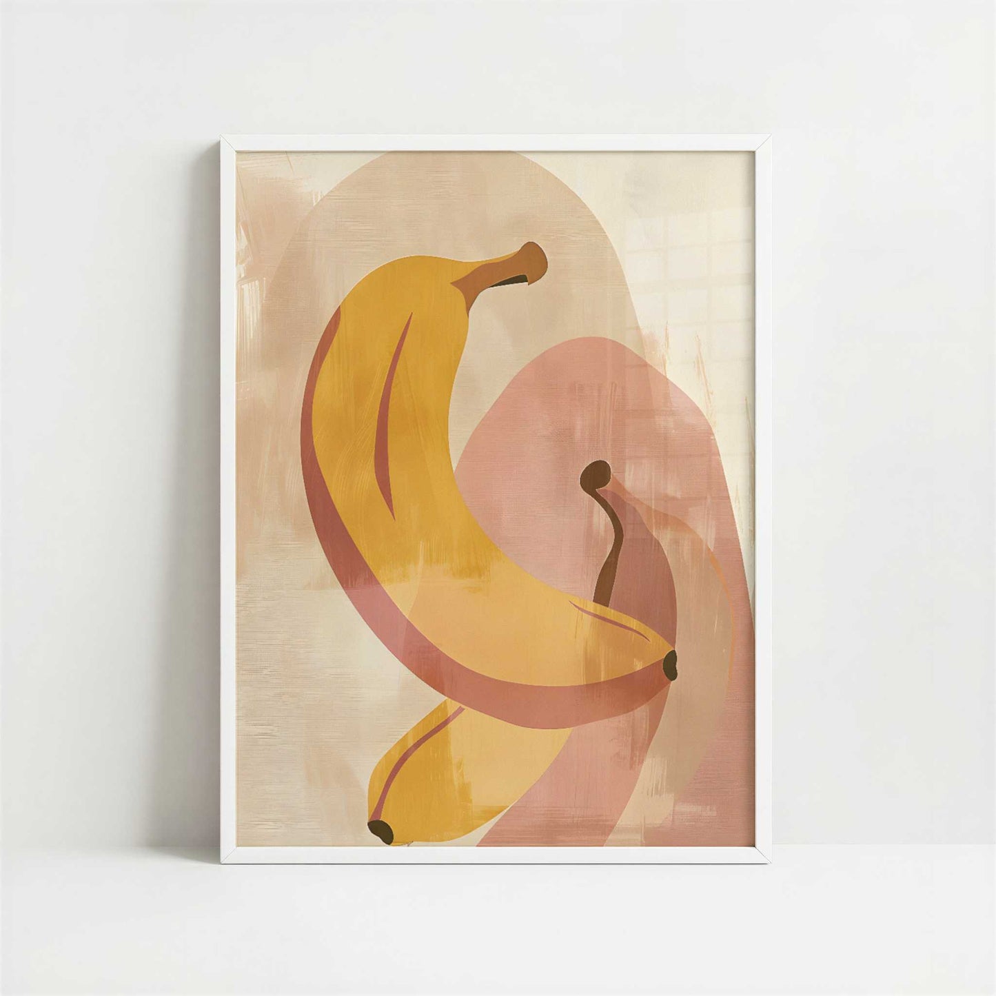 Banana in Bohemian Style - Art Print - Art print in white frame
