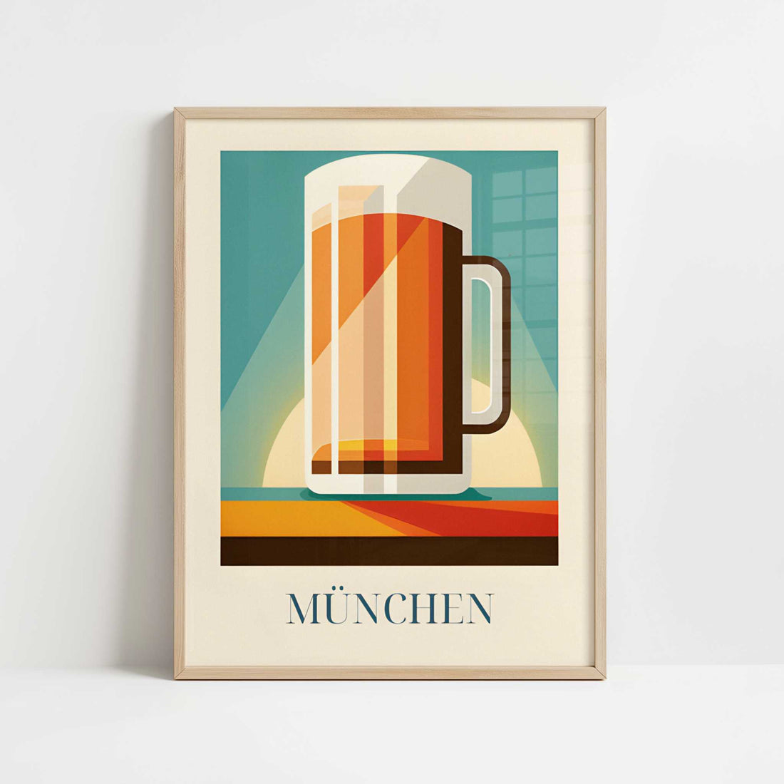 Beer from Munich, Germany - Art Print - Art print in oak frame