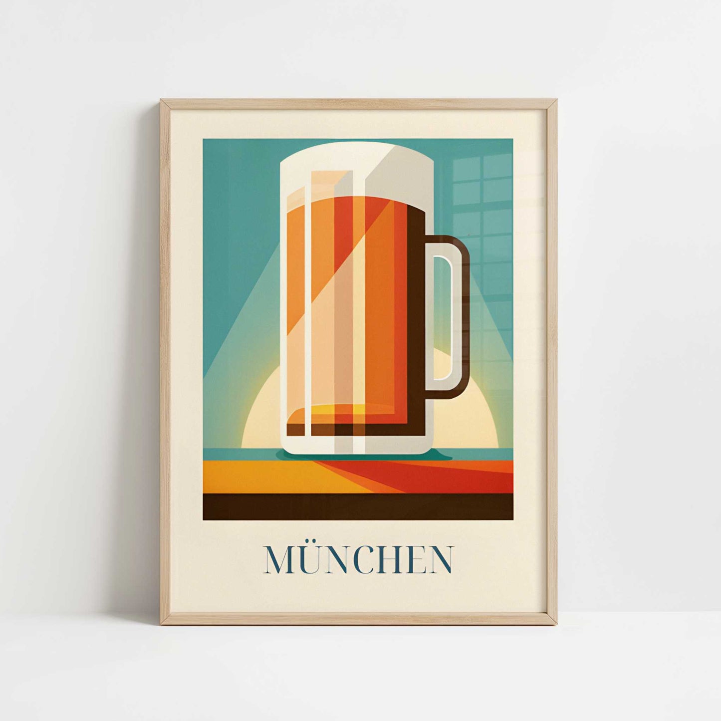 Beer from Munich, Germany - Art Print - Art print in oak frame