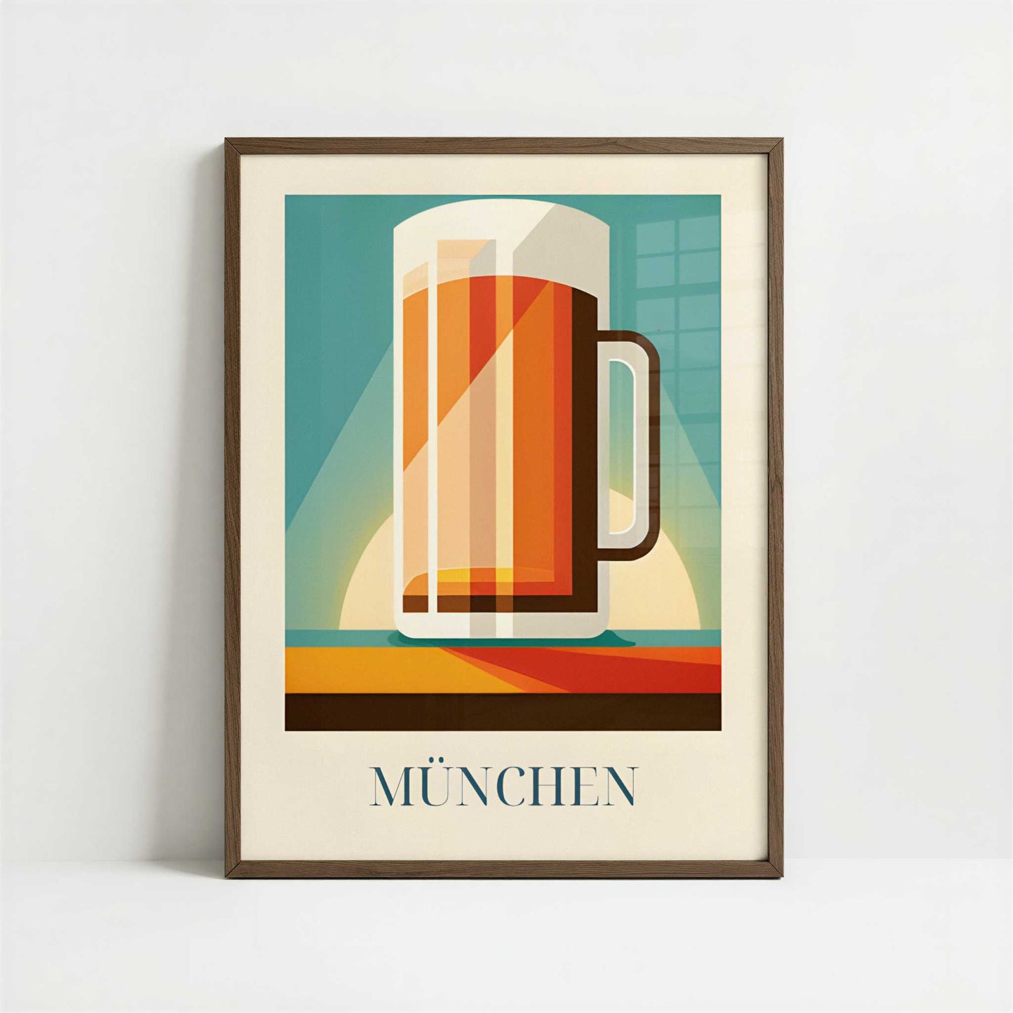 Beer from Munich, Germany - Art Print - Art print in dark wood frame