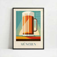 Beer from Munich, Germany - Art Print - Art print in black frame