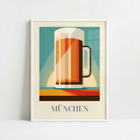 Beer from Munich, Germany - Art Print - Art print in white frame