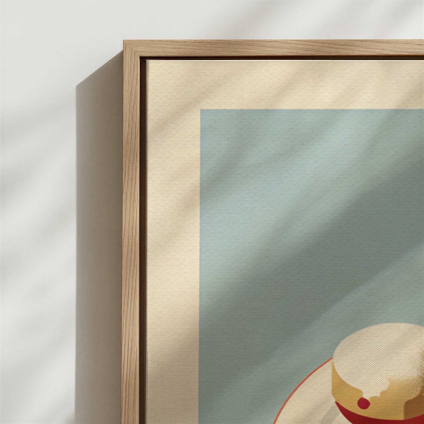 Framed Canvas - Close-up detail and texture of the framed canvas