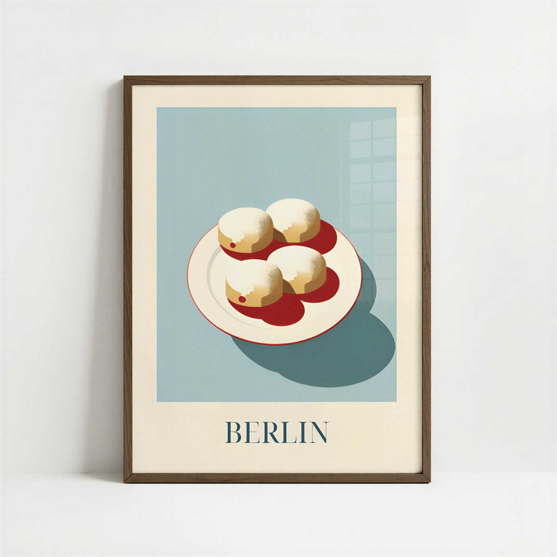 Berliner from Berlin, Germany - Art Print - Art print in dark wood frame