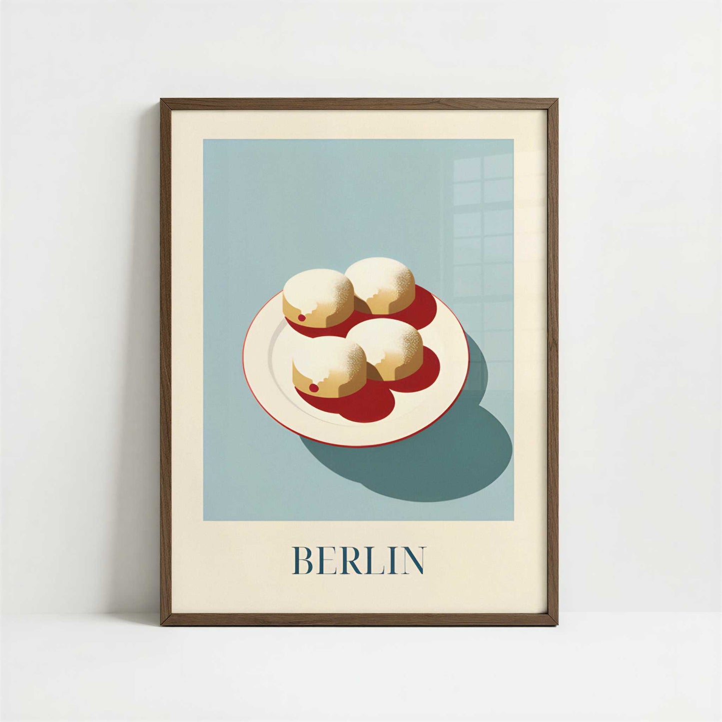 Berliner from Berlin, Germany - Art Print - Art print in dark wood frame