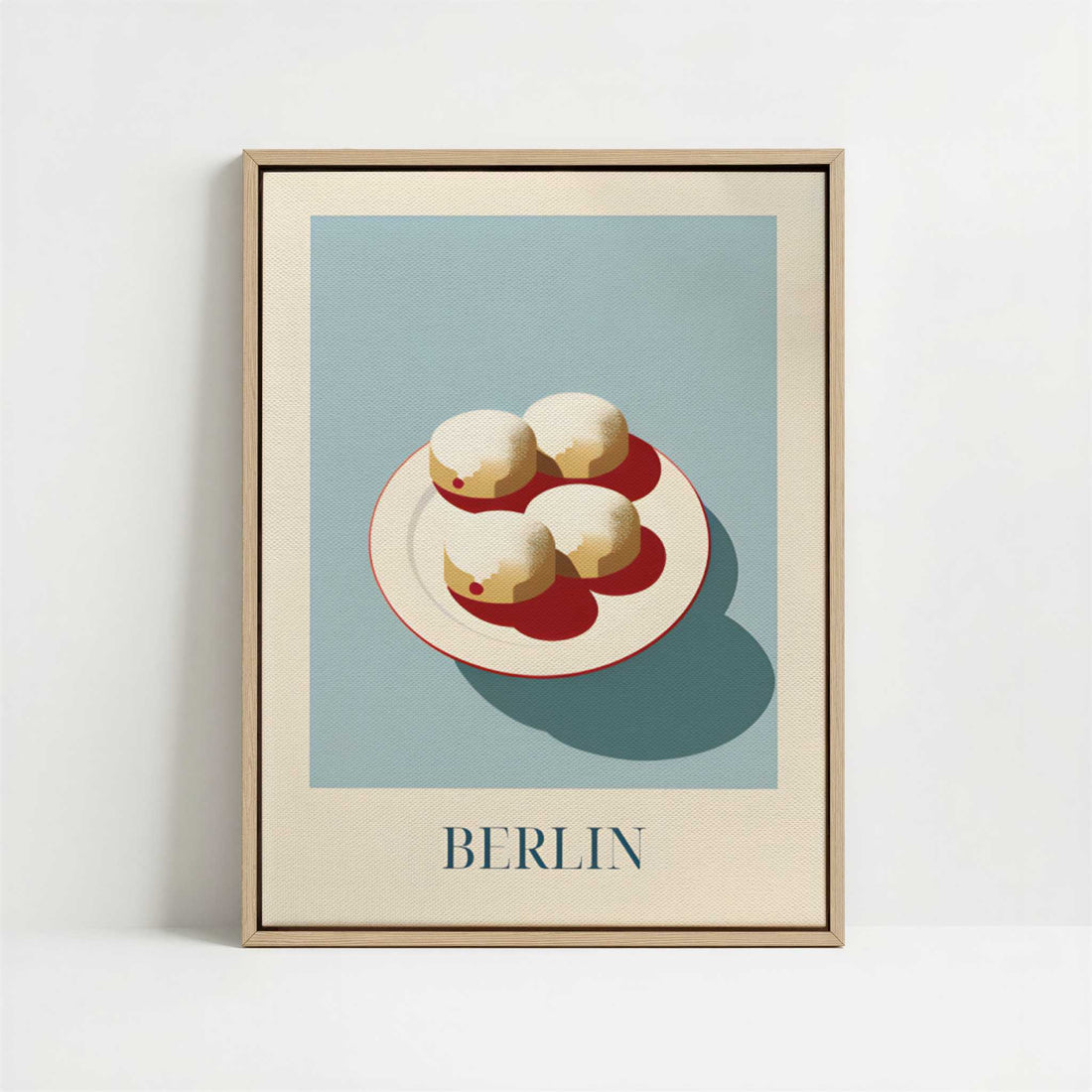 Framed Canvas - Framed canvas in oak color frame