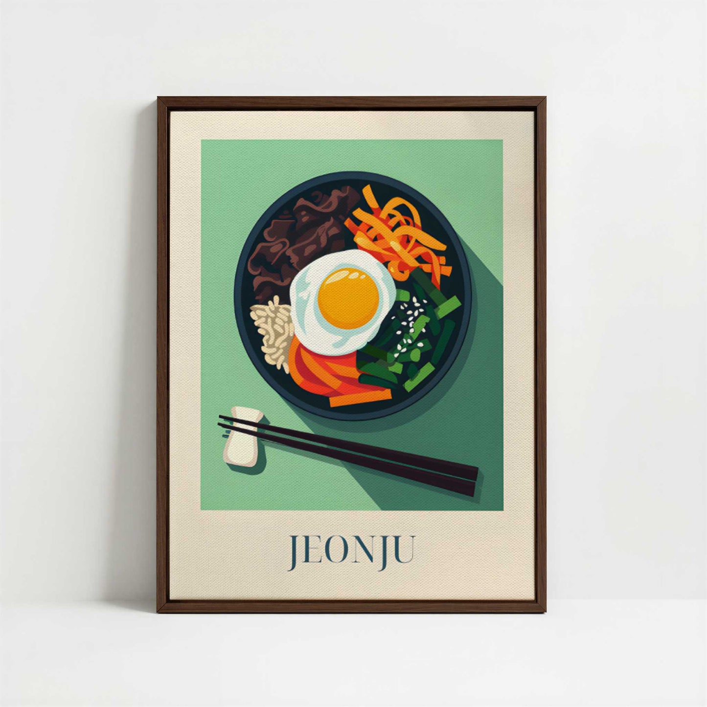 Framed Canvas - Framed canvas in dark wood color frame