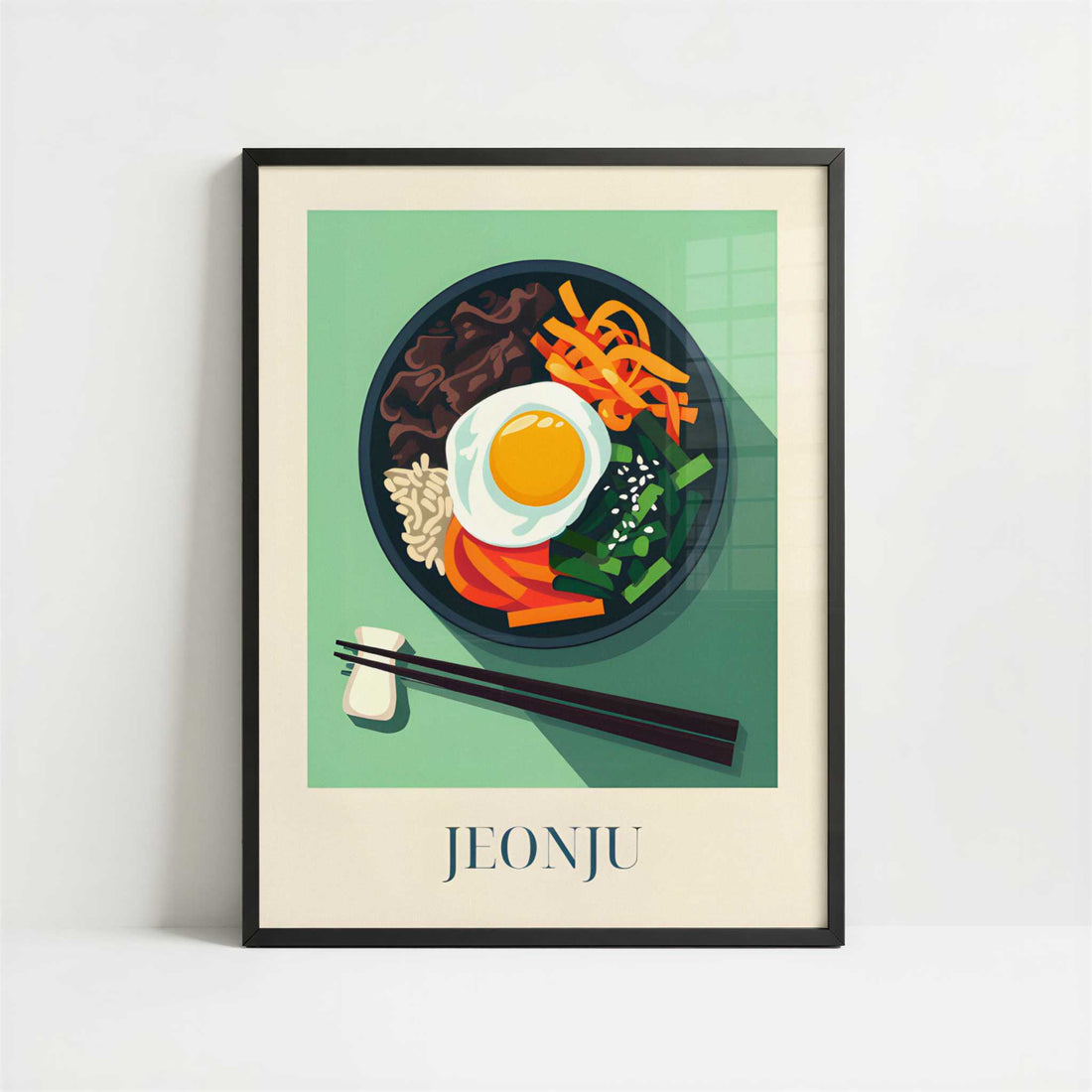 Bibimbap from Jeonju, Korea - Art Print - Art print in black frame